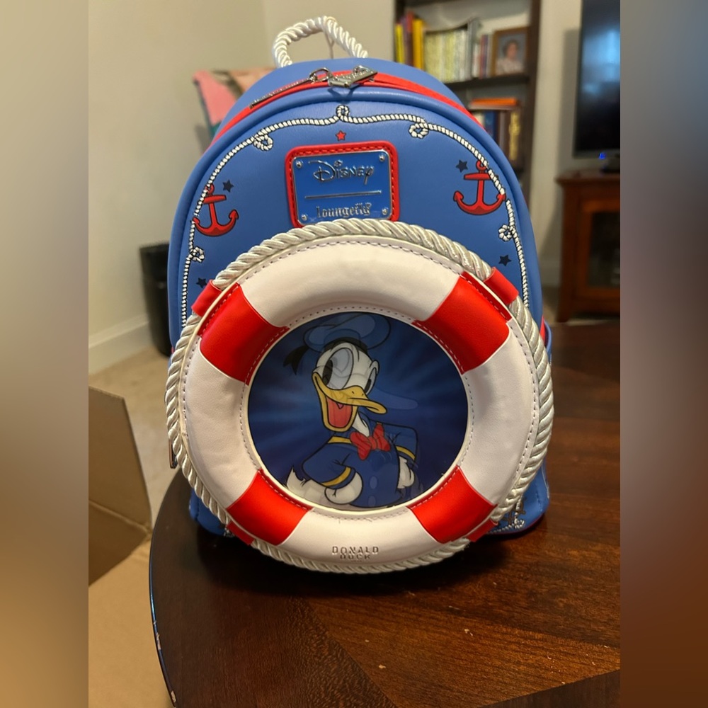 Loungefly Disney Donald Duck 90th Anniversary Lenticular Mini Backpack New